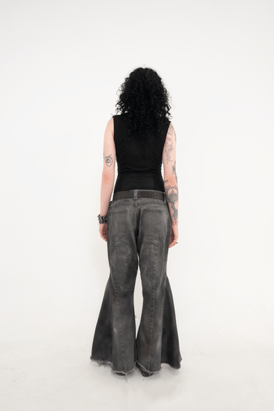IMMORAL SILVER FLARED PANTS