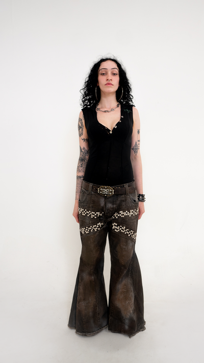 IMMORAL BROWN FLARED PANTS