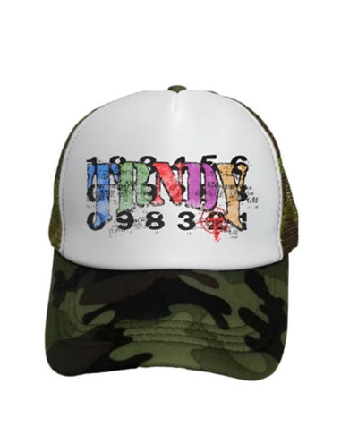 TRNDY NUMERIC CAMO TRUCKER HAT