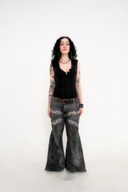 IMMORAL SILVER FLARED PANTS